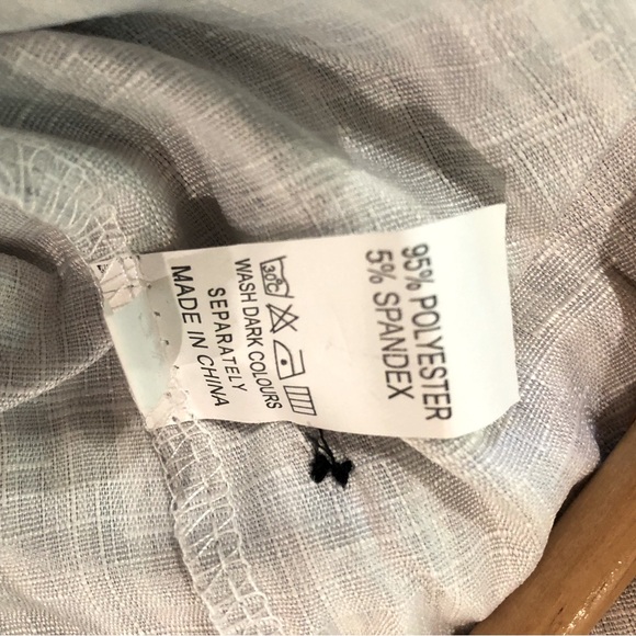 ☀️ Grey Stripe Polyester/Spandex Pants, Stretch Waist Size XL - Picture 7 of 11